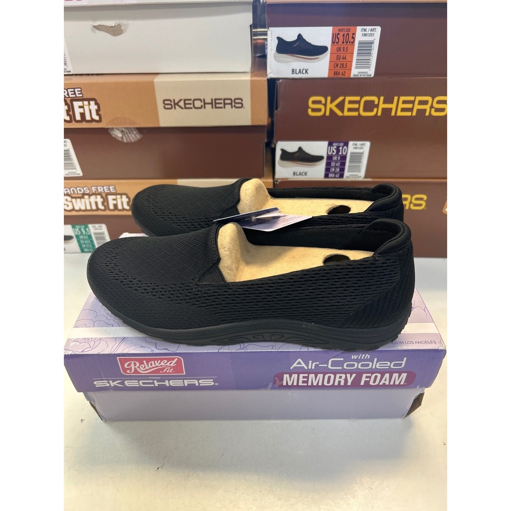 Skechers Relaxed Fit Black Slip On Shoes 158861 BBK 8 0558